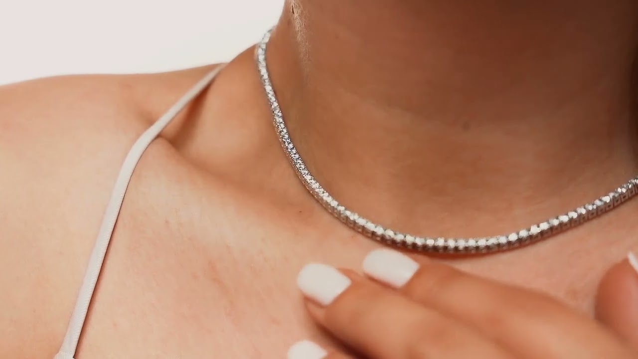 Tennis Necklace with a Lab-Grown Diamond