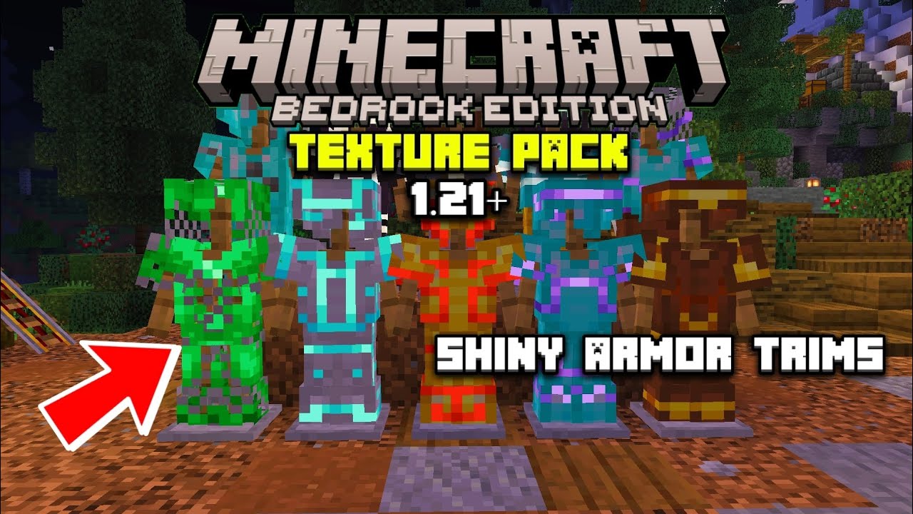 Glowing Armor Trims Texture pack for Minecraft 1.21+| Minecraft Bedrock/Pocket 1.21