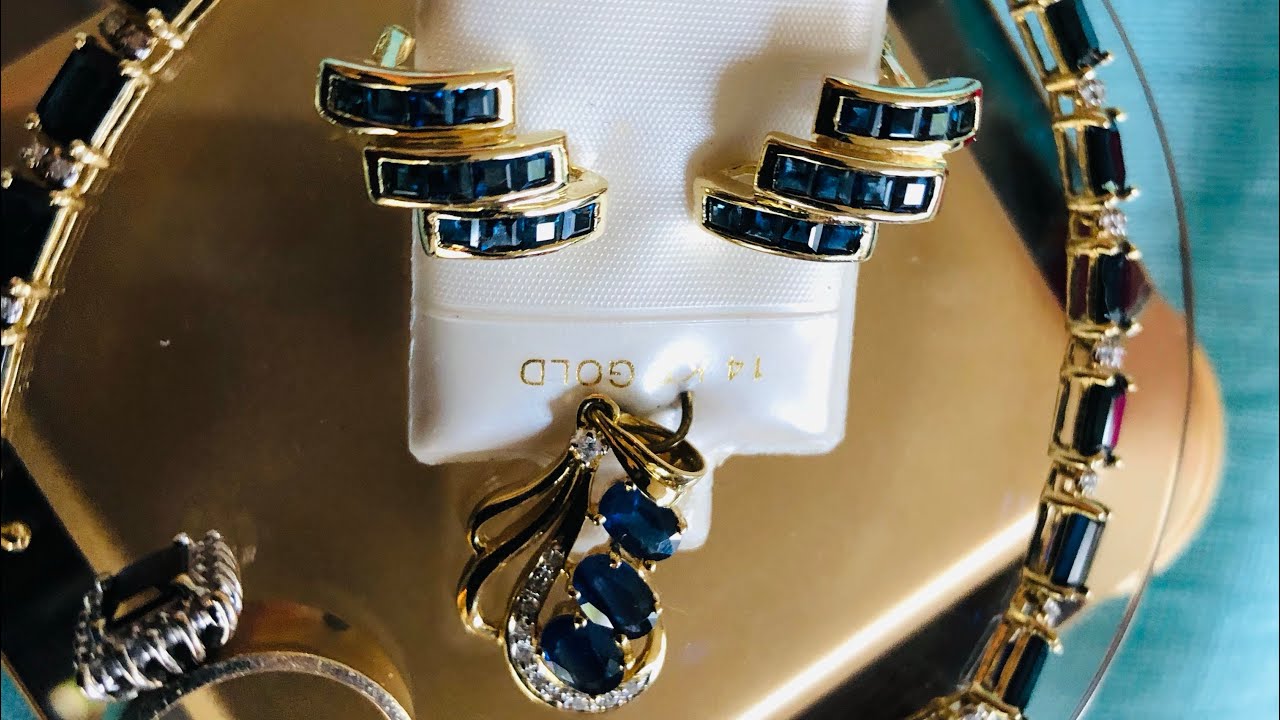 Diamond, Sapphire and Gold Bracelet Bridal Jewelry Set | Ghure Ashi 