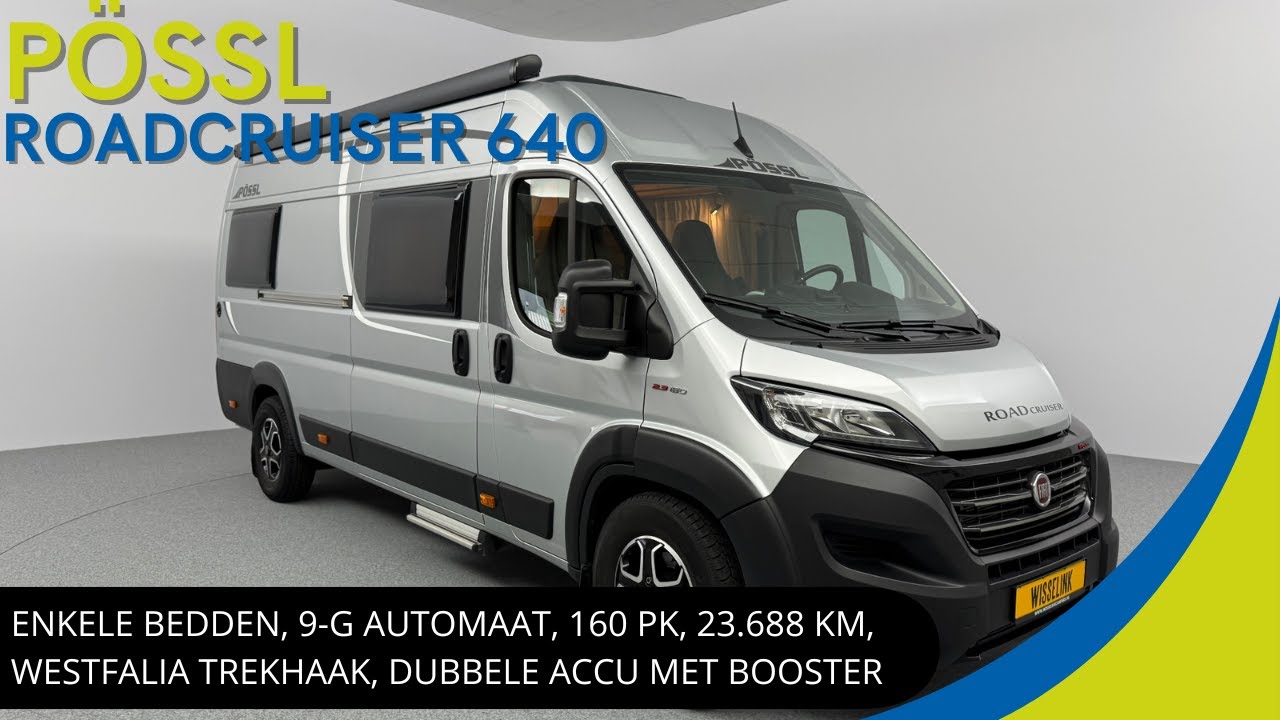 Pössl Roadcruiser 640 2022 | SPROTIEVE BUSCAMPER MET ENKELE BEDDEN 9-G AUTOMAAT TREKHAAK DUBBEL ACCU