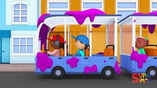 Buses go to Carl's Car Wash | Cartoons for Kids