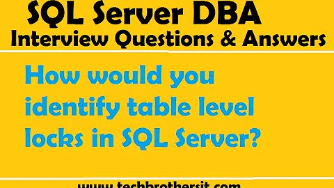 SQL Server DBA Interview Questions | How would you identify table level locks in SQL Server