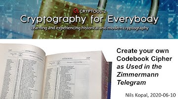 Create your own Codebook Cipher as Used in The Zimmermann Telegram