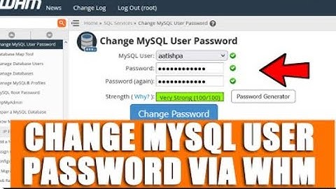How to change MySQL user password via WHM root?