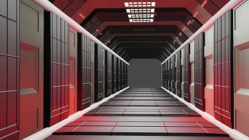 Epic spaceship corridor MOdelled in Blender 2.8 Rendered in EEVEE