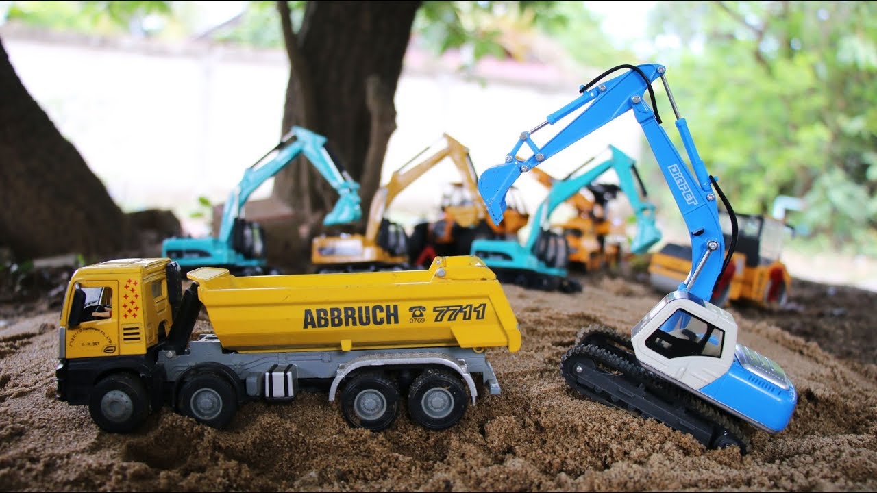 รถแม็คโครคันจิ๋ว ภารกิจขุดสระน้ำ รถขุด รถตัก รถดั้ม รถเครน รถบดถนน