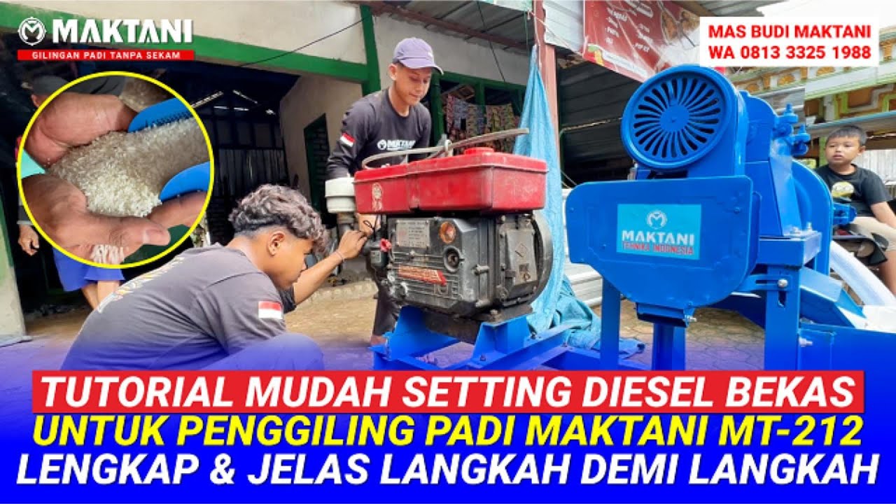 Tutorial Cara Pasang Diesel Untuk Penggerak Giling Padi MAKTANI MT212   Lengkap Jelas & Mudah Bos!