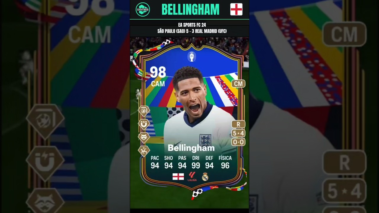 98 Bellingham Ea Sports FC 24 São Paulo (SAO) 5 - 3 Real Madrid (UFC)