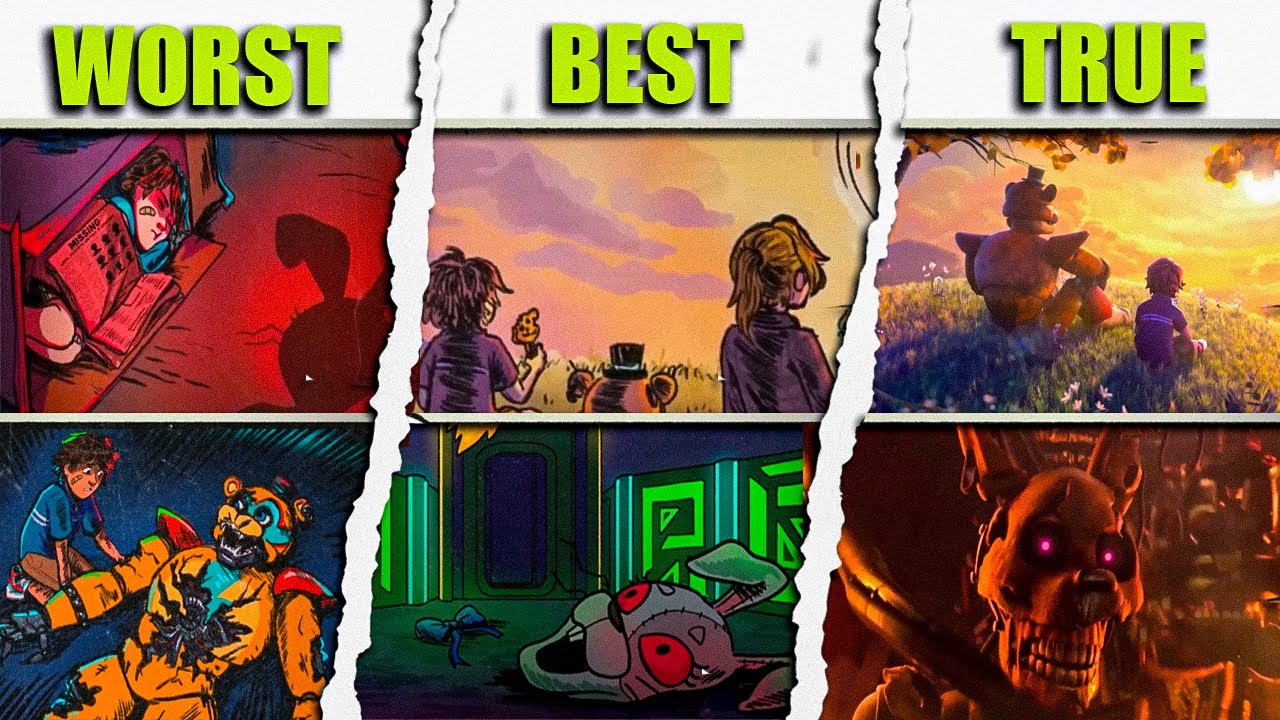 FNAF Security Breach + RUIN | All Endings Compilation