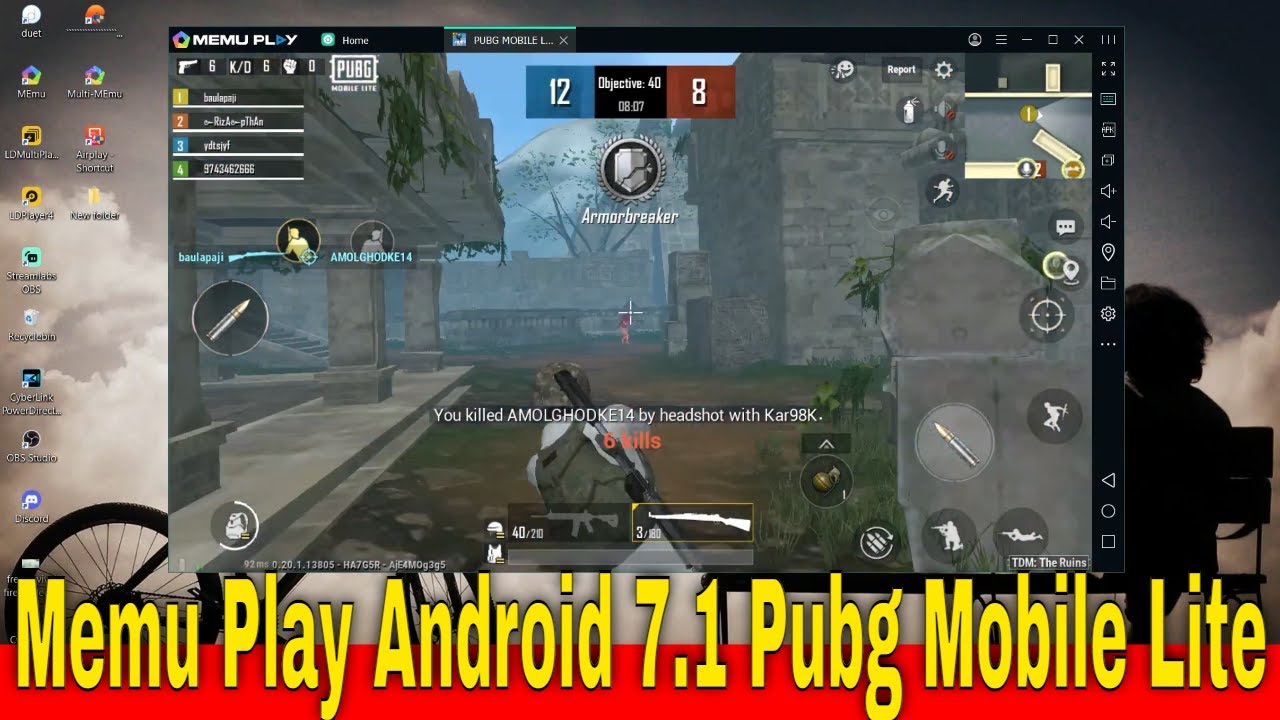 Memu Play Android 7.1 Pubg Mobile Lite Gameplay | No Lag No Bypass No server limit error | Memu Play