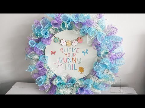 DIY: Curly Easter Deco Mesh Wreath || Quick and Easy