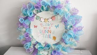 DIY: Curly Easter Deco Mesh Wreath || Quick and Easy