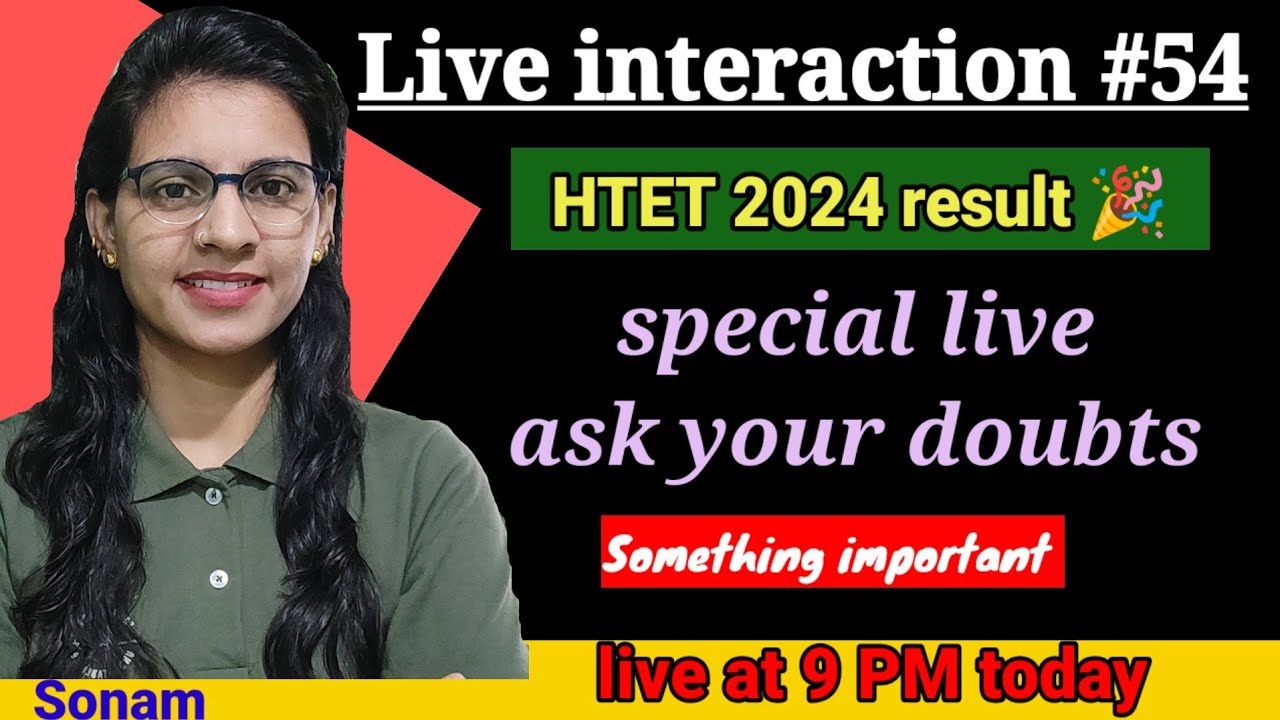 HTET 2024 Result special live by teaching goals Sonam mam|HTET 2024 result doubts  | 