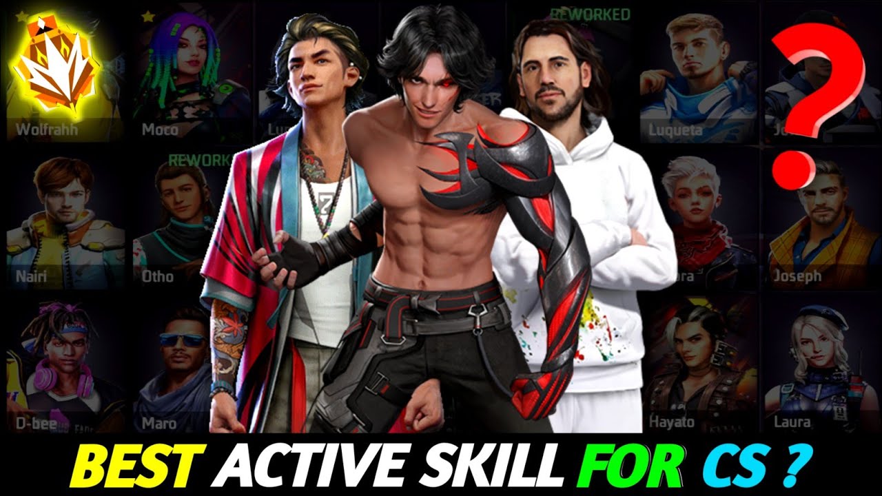 CS RANK BEST ACTIVE SKILL CHARACTER || Best character for CS rank ...