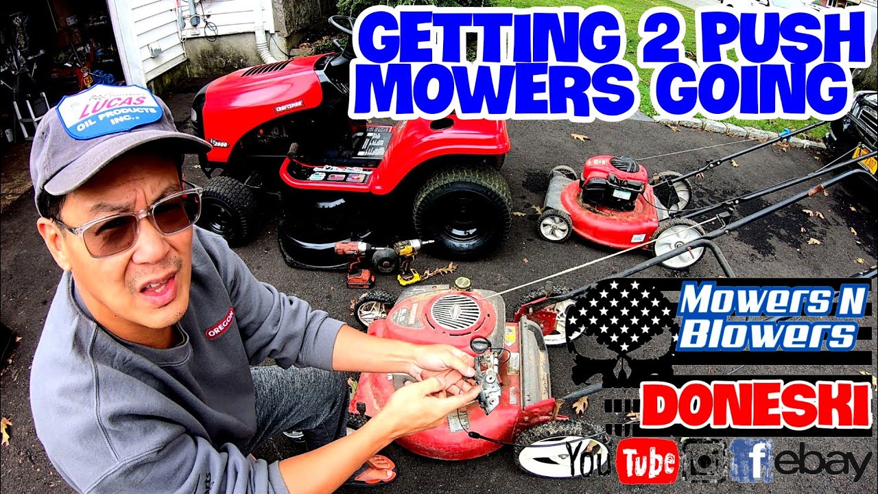 REPAIRING 2 FREE CRAFTSMAN PUSH LAWN MOWERS FLYWHEEL BRAKE KILL