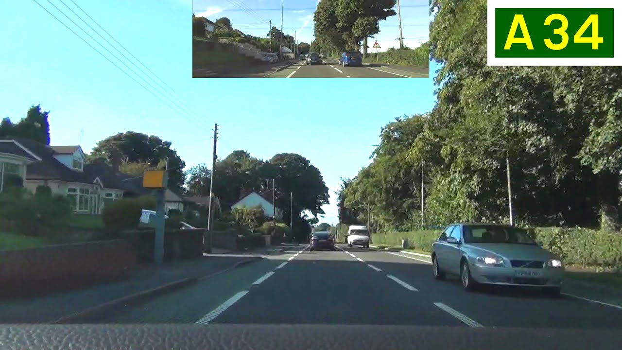 A34 Newcastle Road, Talke Northbound Front View with Rearview Mirror