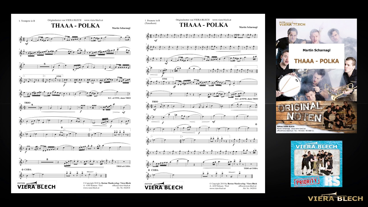 Watch Thaaa - Polka | Originalnoten Viera Blech on YouTube Watch Thaaa - Polka | Originalnoten Viera Blech on YouTube