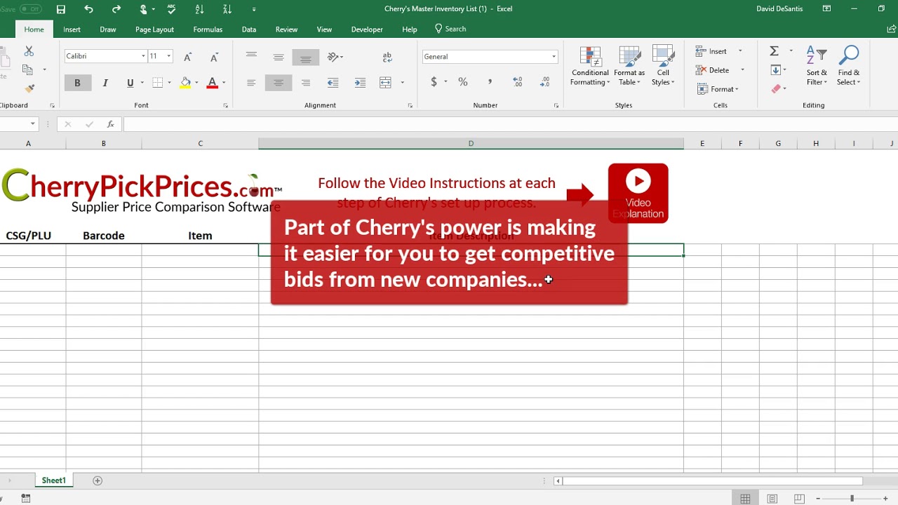 Easy Setup Video 2 Create your Master Inventory List - YouTube