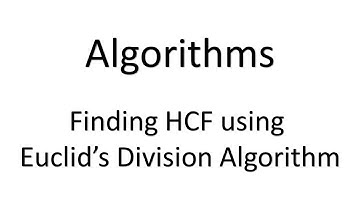 Finding HCF using Euclid