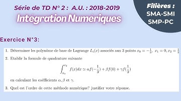 Exercices corrigés,  Série de TD N°2 : Intégration  : USMBA-ENS-Fès A.U. : 2018-2019 : Exercice 3