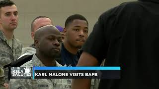 NBA Legend Karl Malone visits Barksdale Air Force Base