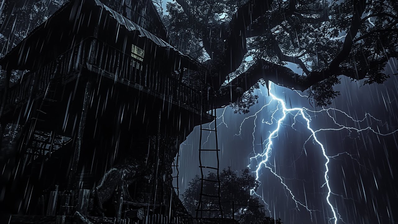 Thunderstorm in Dark Forest - Heavy Rain Sounds for Deep Sleep ...