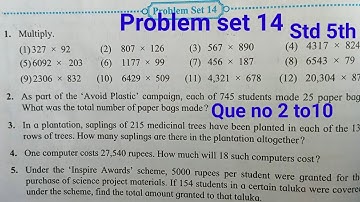 Problem set 14 class 5th math | Que. no 2 to 10