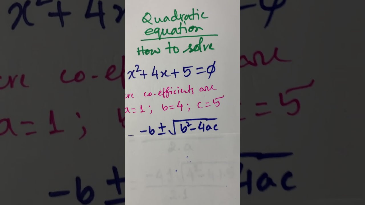  Shortsviral Math How To Solve X 2 4x 5 0