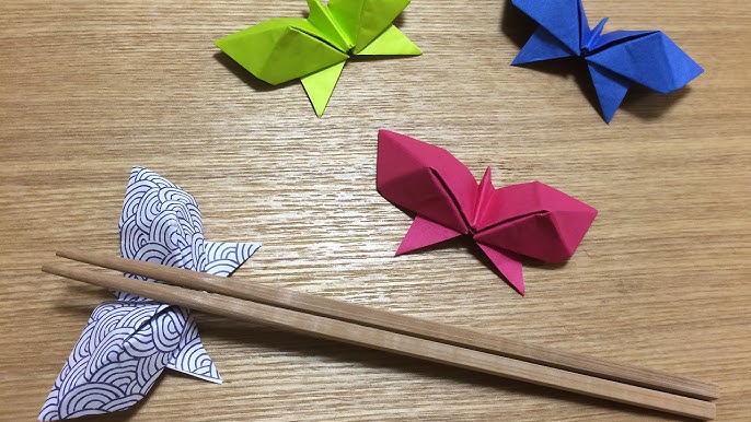 簡単 折り紙 蝶々の箸置き Origami Chopstick Rest Of Butterfly Youtube
