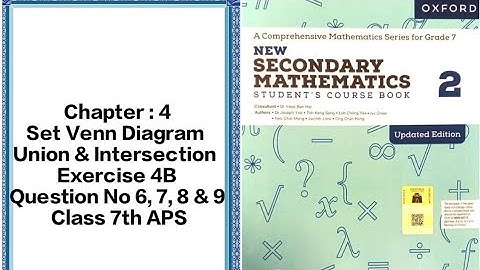 Exercise 4B Question 6, 7, 8 & 9 (Venn diagram) Math Complete Solution- Army Public School-Class 7th