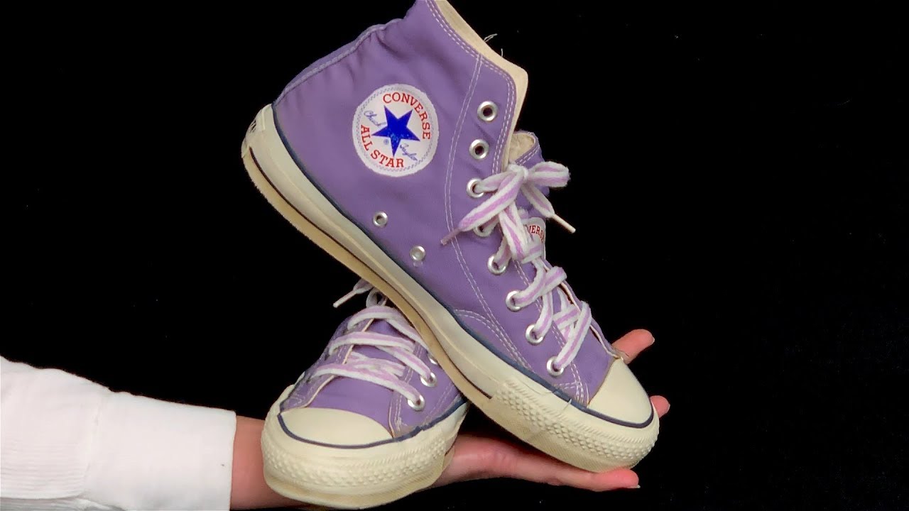 Vintage USA-MADE Converse All Star Chuck Taylor PURPLE, women's size 8.5 ( mens 6.5) shoes - YouTube