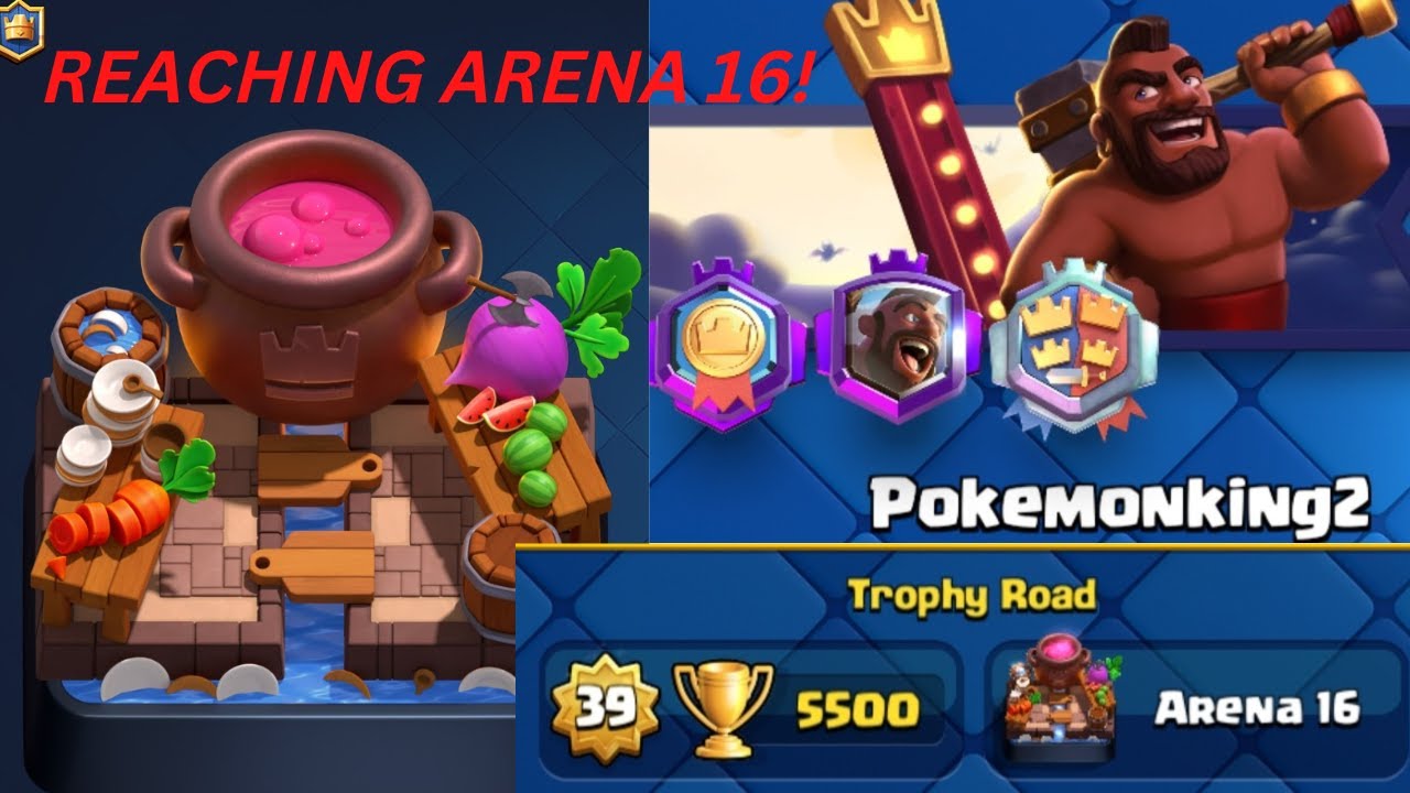 Clash Royale NEW TROPHY ROAD 5500 Trophies and ARENA 16 REACHED! YouTube