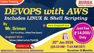 DEVOPS with AWS Includes LINUX &amp; Shell Scripting Online Training @ DURGASOFT