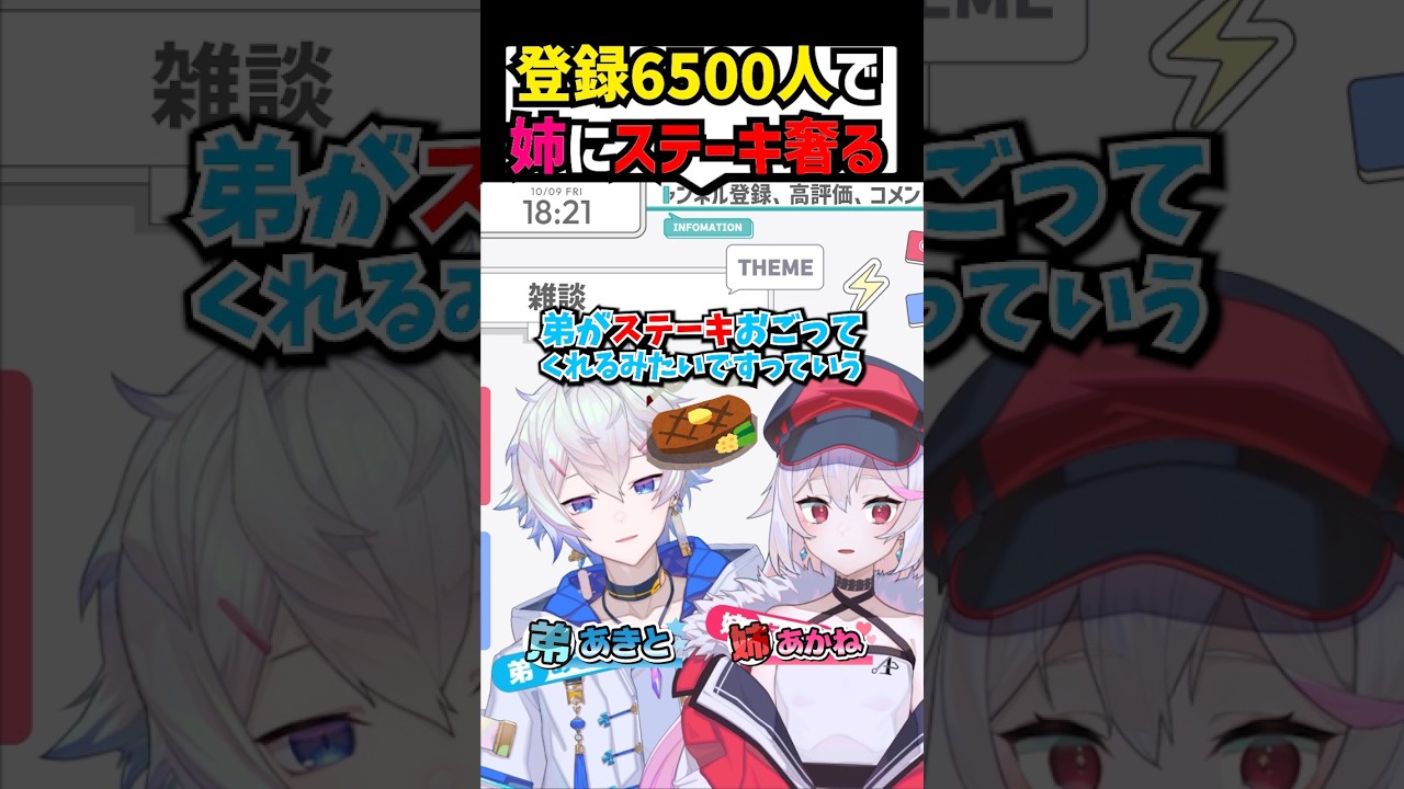登録者6500人達成!弟が姉にステーキを奢りますw #shorts