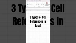 Relative, Absolute, Mixed cell reference in Excel #shorts