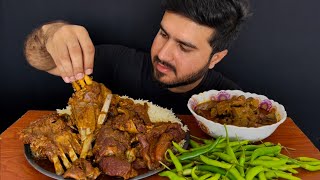 ASMR EATING SPICY CHICKEN LIVER GIZZARD CURRY+ SPICY MUTTON CURRY+WHITE RICE+GREEN CHILLI || MUKBANG