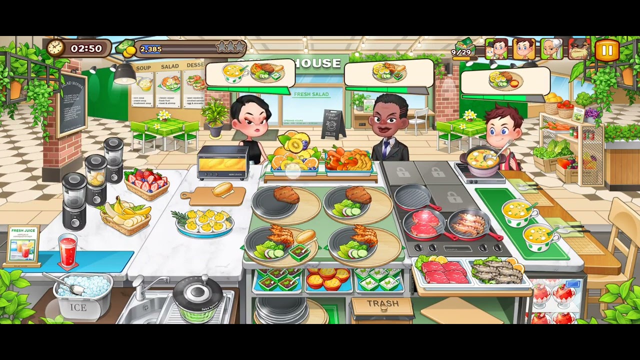 GAME Cooking Adventure [ SALAD HOUSE ] LEVEL 55 - 3/3 stars - YouTube