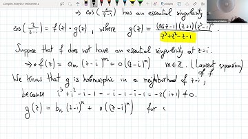 Complex Analysis II course - Correcting worksheet 2 exercise 7
