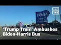 ‘Trump Train’ Ambushes Biden-Harris Campaign Bus in Texas | NowThis
