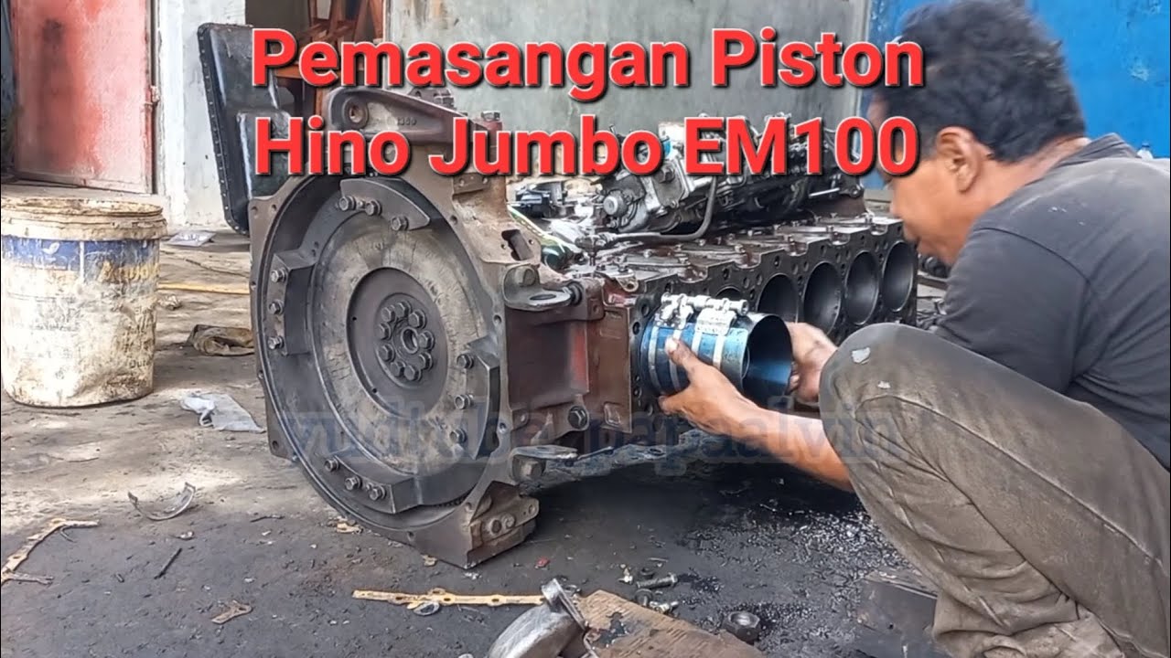 HINO JUMBO EM100 PEMASANGAN PISTON - Hino EM100 Piston Instalation #fyp ...