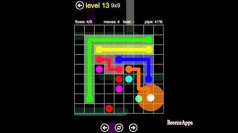‪Flow Free 9x9 level 13 (Regular Pack Hard)‬