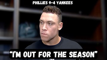 Aaron Judge OUT FOR THE SEASON with Elbow injury - Post Game Interview - Phillies 9-4 Yankees