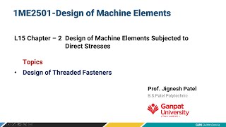 L15 | Design Of Threaded Fasteners