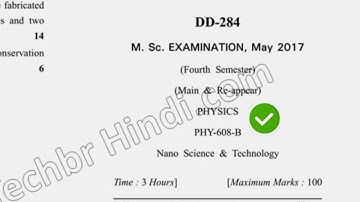 2017 Dcrust MSc Physics 4th Sem Nano Science & Technology Question Paper