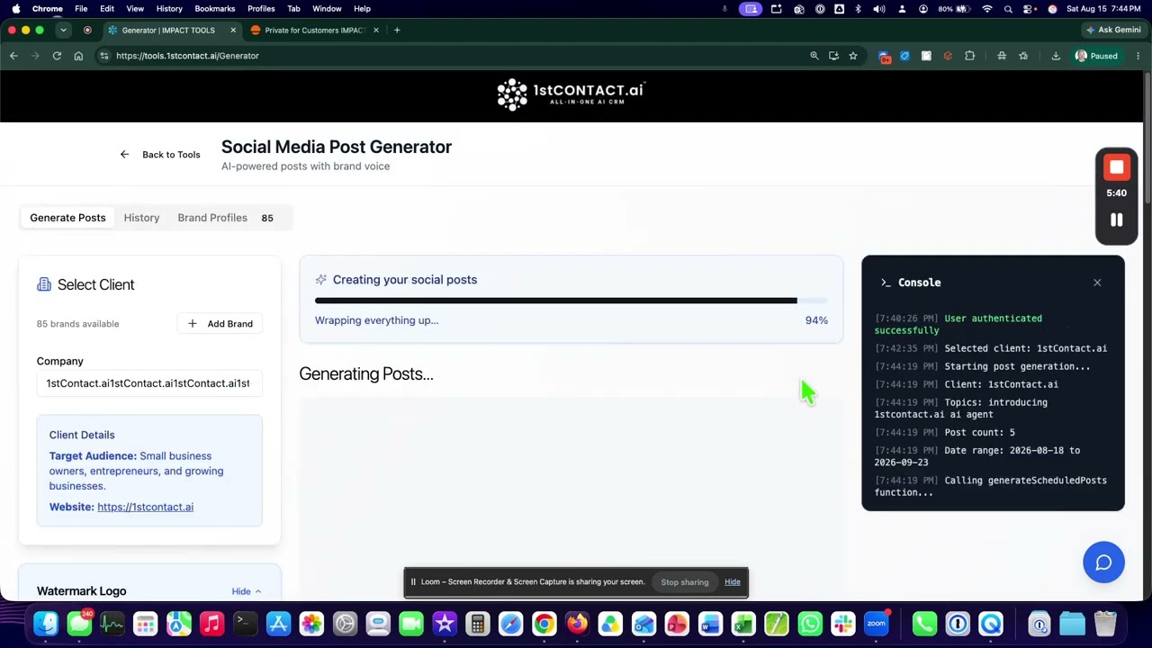 How to use the Social Media Post Generator in the 1stContact.ai IMPACT TOOLS