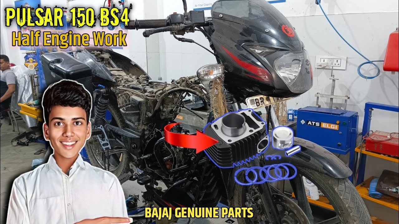 PULSAR 150 BS4 HALF ENGINE WORK || BAJAJ SHOWROOM