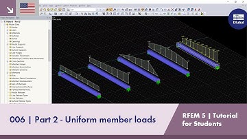 RFEM 5 Tutorial for Students | 006 Part 2 - Uniform member loads