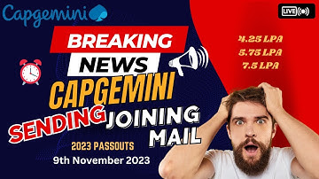 capgemini onboarding update 2023 | Good news for Freshers | Location? capgemini onboarding update