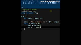 How to reverse a number in C++,  #shorts #coding #reverse