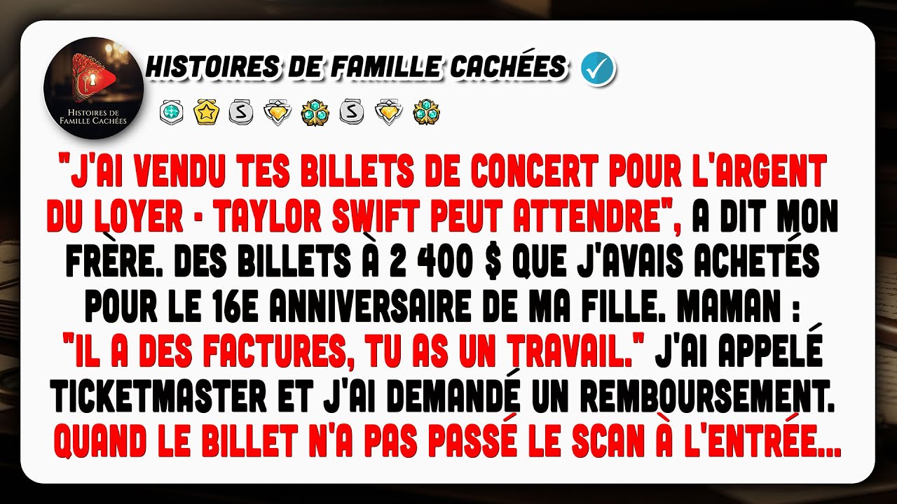 « Billet invalide. » Ces deux mots viennent de briser le cœur de ma fille de seize ans devant un stade plein à craquer, à dix-huit heures quarante-deux, la veille de son anniversaire. Je lui avais...